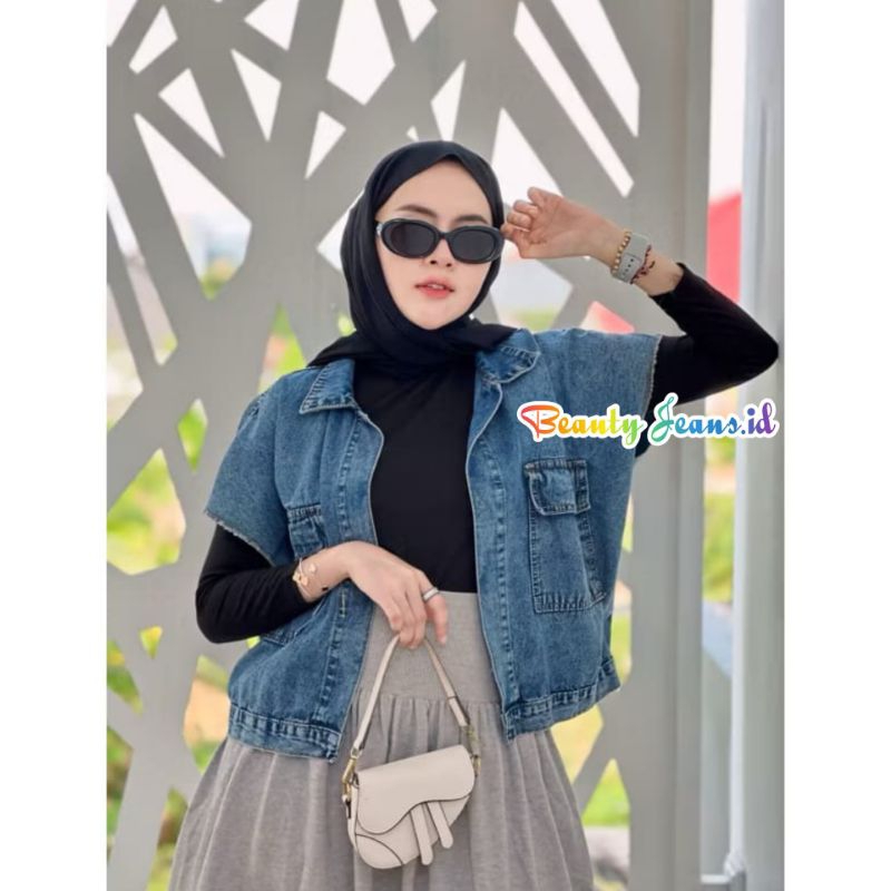 JAKET WANITA CASSANDRA JACKET ROMPI JEANS DENIM OVERSIZE JAKET VINTAGE OVERSIZE JAKET JINS ROMPI OVE