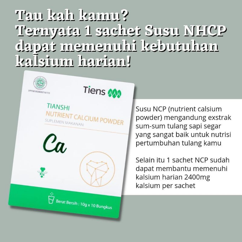 Tienshi Nutrien Calsium Powder - Susu Kalsium Tiens Dewasa Untuk Tulang