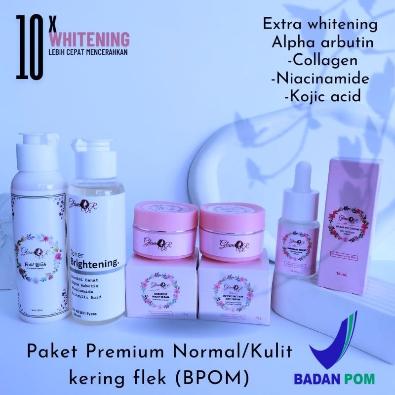 paket express premium Glamor skincare BPOM/ paket pemutih wajah/ paket aman busui dan bumil