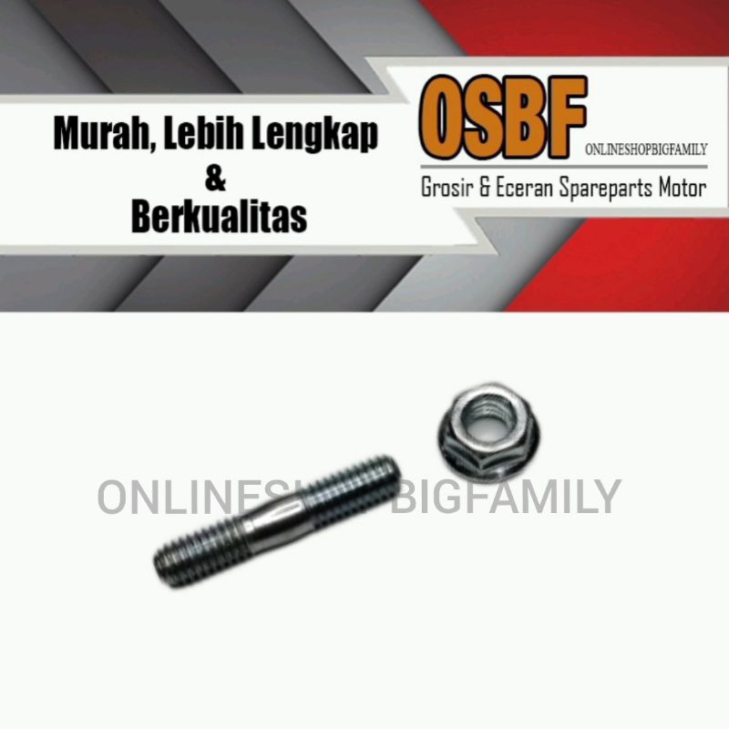 (Cek out min 15K) BAUT KNALPOT HONDA + MUR FLANGE M6X30 (KUNCI 10, DRAT 10, PANJANG 30MM)