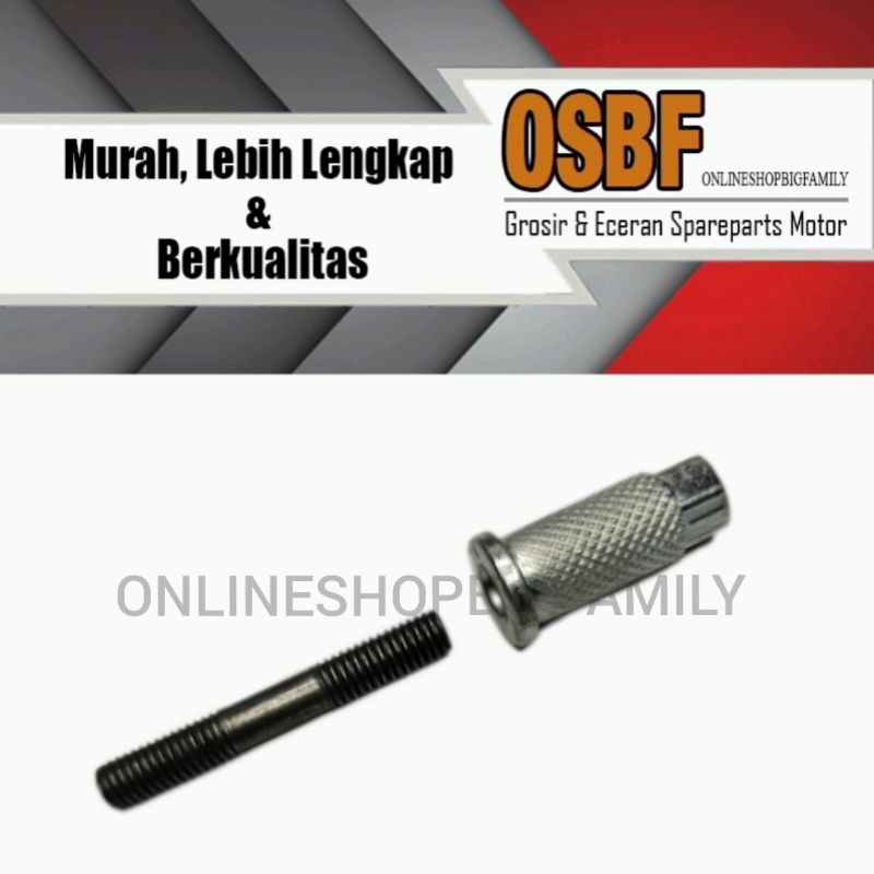 BAUT + MUR NANAS HEAD RX-KING STANDAR M8X55 (KUNCI 12, DRAT 12, PANJANG 55MM)