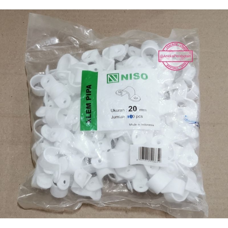 NISO KLEM PIPA / KABEL 20MM PUTIH