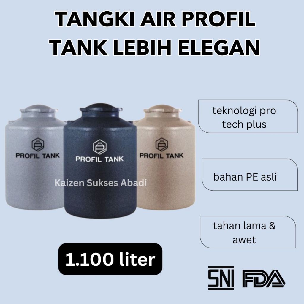 tandon tangki toren air profil tank plastik TDA stone series 1100 1000 Liter kualitas penguin anti l