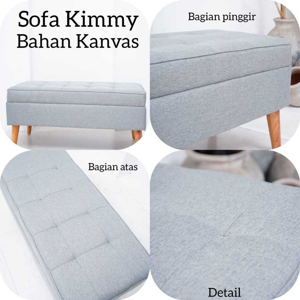 SOFA PUFF BENCH MINIMALIS / STOOL SOFA / sofa puff panjang 120 cm bahan kanvas