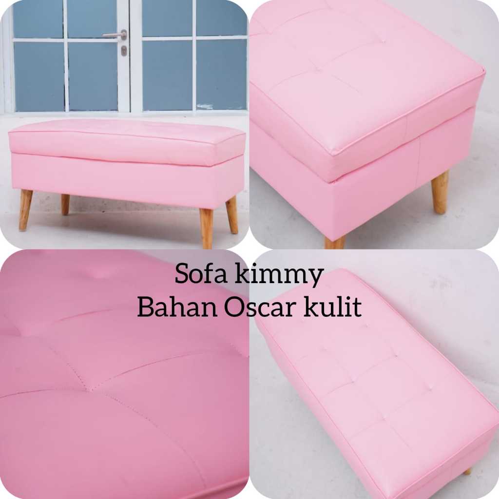 OSCAR KULIT SINTETIS - SOFA MINIMALIS / BENCH KOTAK / SOFA KIMMY full busa empuk