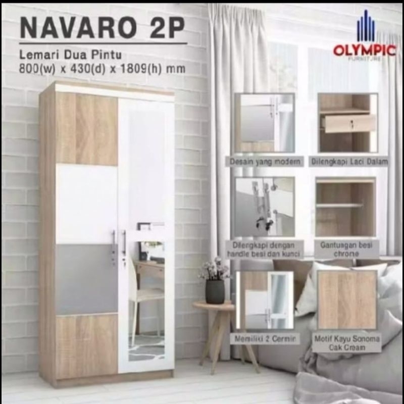 Lemari 2 pintu Olympic Navaro - Bandung saja