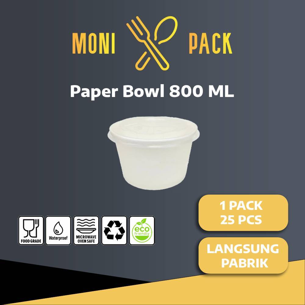 Paper Bowl 800 ml / Mangkok Kertas / Rice Bowl Paper 800 ml