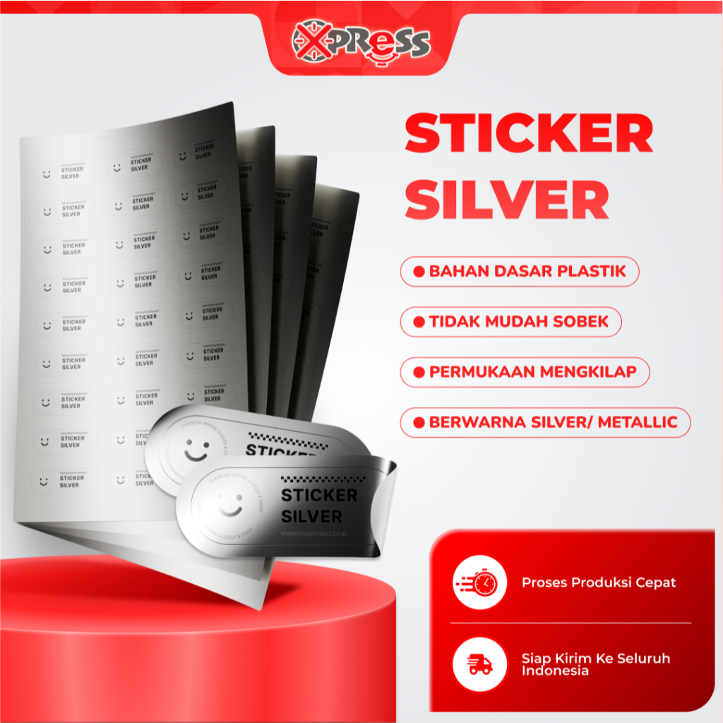 

Cetak Stiker Silver A3 / Cetak Stiker + Cutting/ Sticker Metal