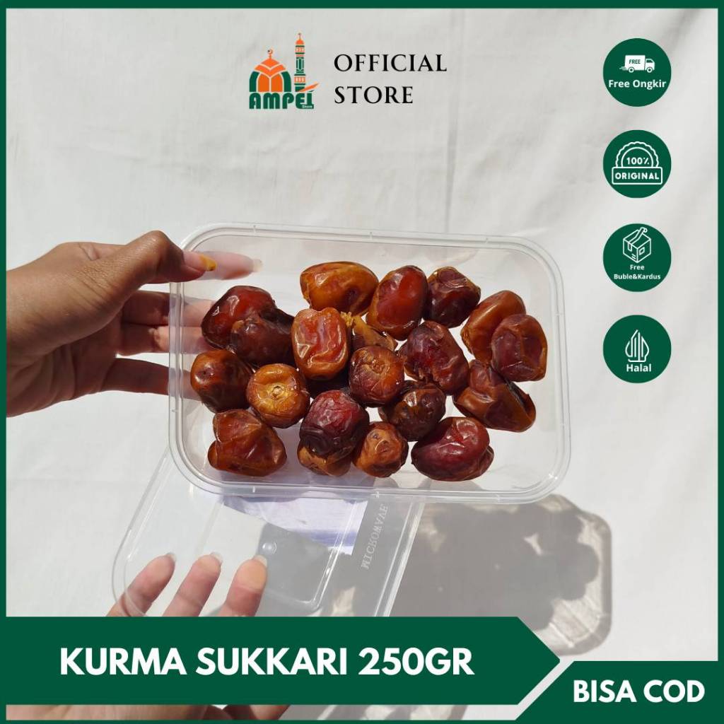 

Kurma Sukari 250gr & 100gr Basah Kurma Sukkari Premium Ruthob untuk Imunitas Tubuh Oleh Oleh Haji dan Umroh