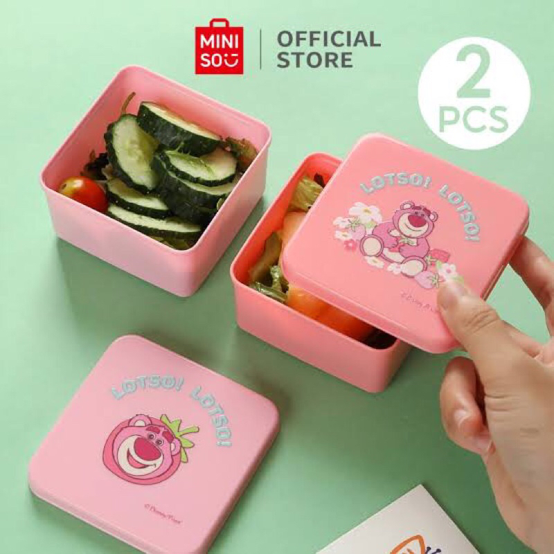 Miniso Lotso storage Food 3 pcs  150ml & 2 pcs 250ml / Miniso kotak buah salad wadah penyimpanan mak