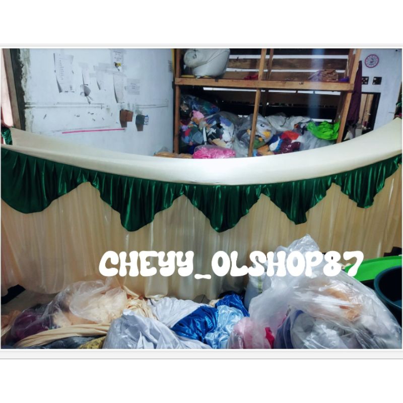 Cover taplak meja poni besar 80cm x 60cm x 360cm fullset menutupi seluruh meja