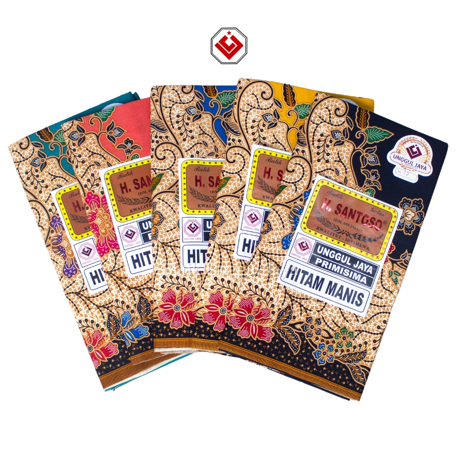 UNGGUL JAYA Kain Jarik Batik H. Santoso Hitam Manis No. 72 Primisima Katun Terbaru Premium Sarimbit