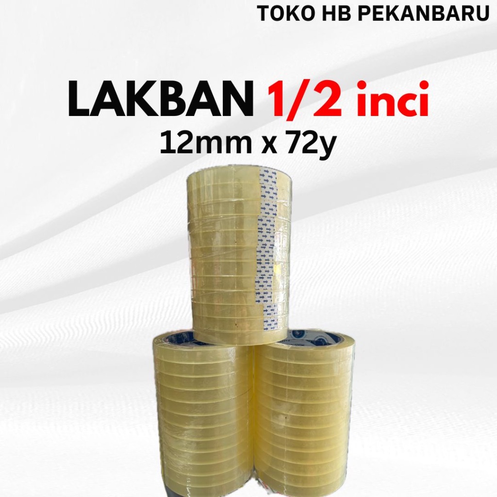 

( ISI 12 / 1 TABUNG ) Isolasi / Lakban bening 1/2 inci / 12 mm x 72y - EASTERN PIGEON - Murah & Berkualitas