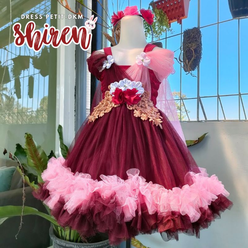 (DK) DRESS SHIREN DRESS TUTU ANAK OUTFIT ANAK CEWEK DRESS ANAK KOREA DRESS BAYI GEMOY LV
