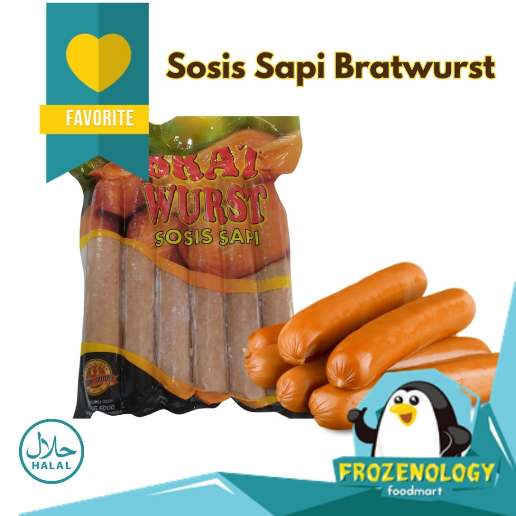 

Original Sosis Sapi Bratwurst Bakar Beef Sausage King Food Frozenology