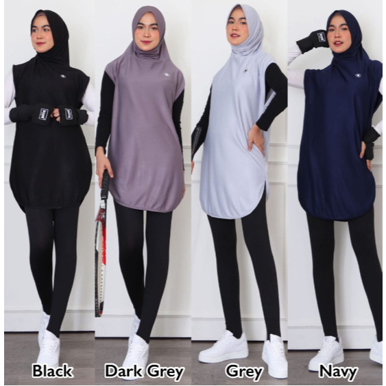 HITJAB - Vest Rompi Panjang Sport Olahraga Wanita Bersepeda Lari Senam Gym [Preloved]