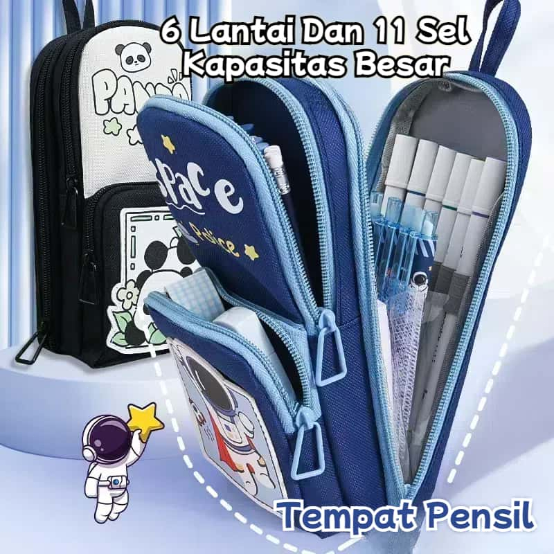 

Kotak Pensil Anak Sekolah/Tempat Pensil Kapasitas/ 6 Lapis Tempat Pensil Kartun Motif Capybara Kuromi Melody Panda /Lopoy/Kapibara/Astronaut