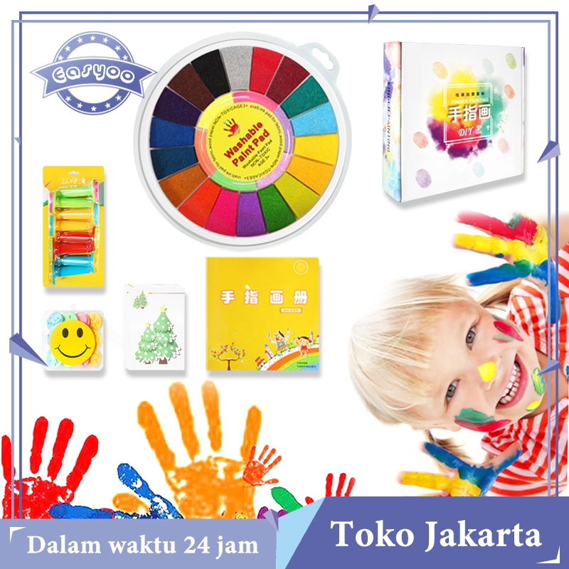 Finger Painting Untuk Anak Set Finger Painting Inkpad Washable Gift Box Set Kids Drawing Craft Set