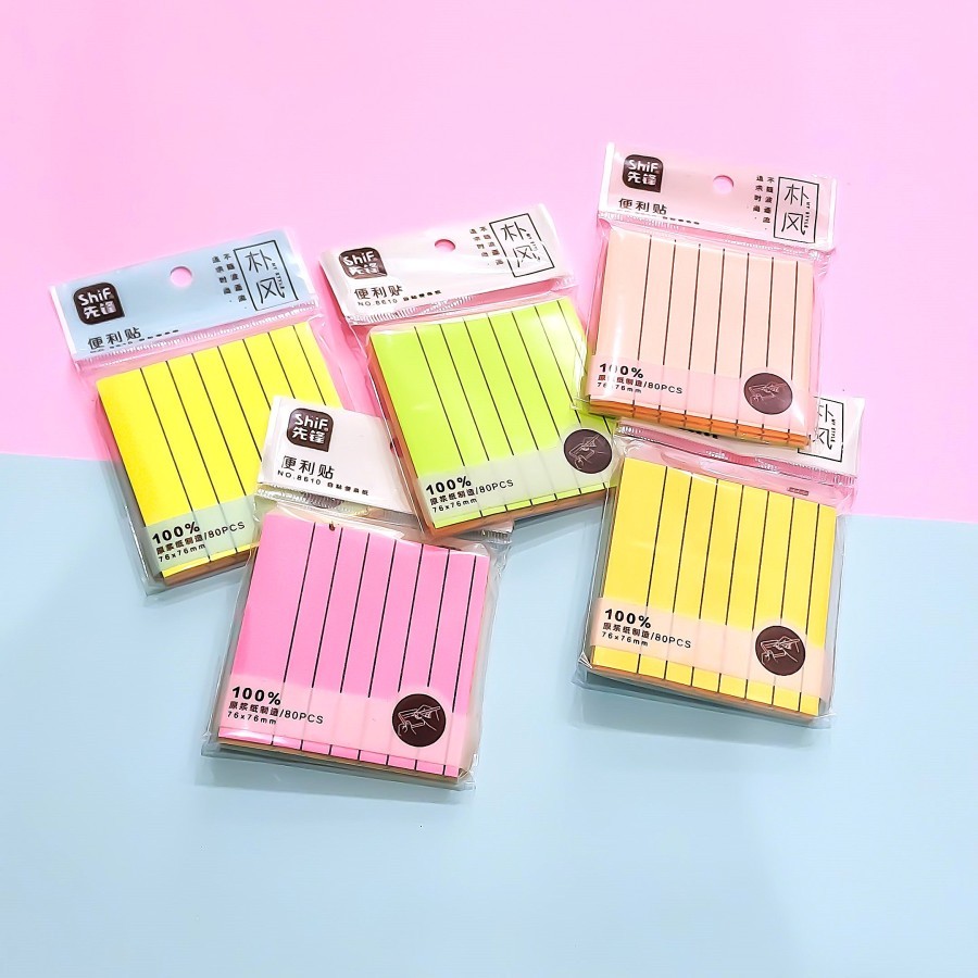 

Memo Stick Shif no.8610 Ruled 76x76mm 80's sticky
