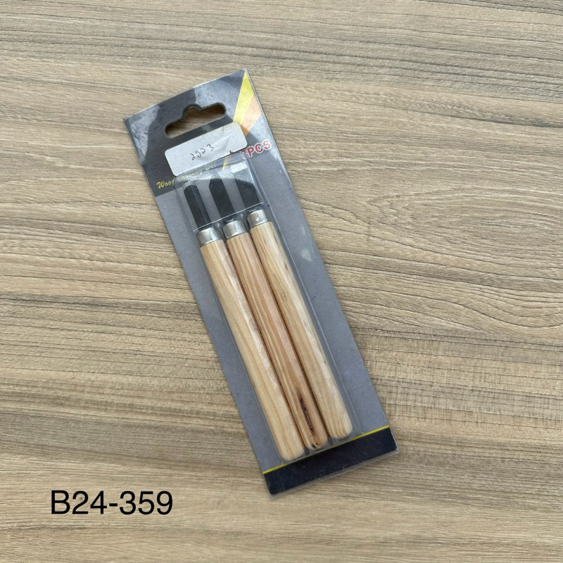 Pahat Ukir Mini Isi 3 PCS Gagang Kayu Packing Blister
