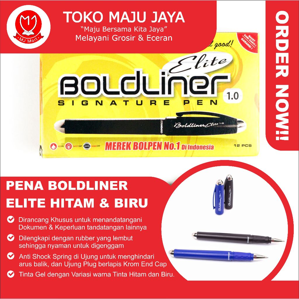 

PENA BOLDLINER ELITE HITAM & BIRU (Lusin)