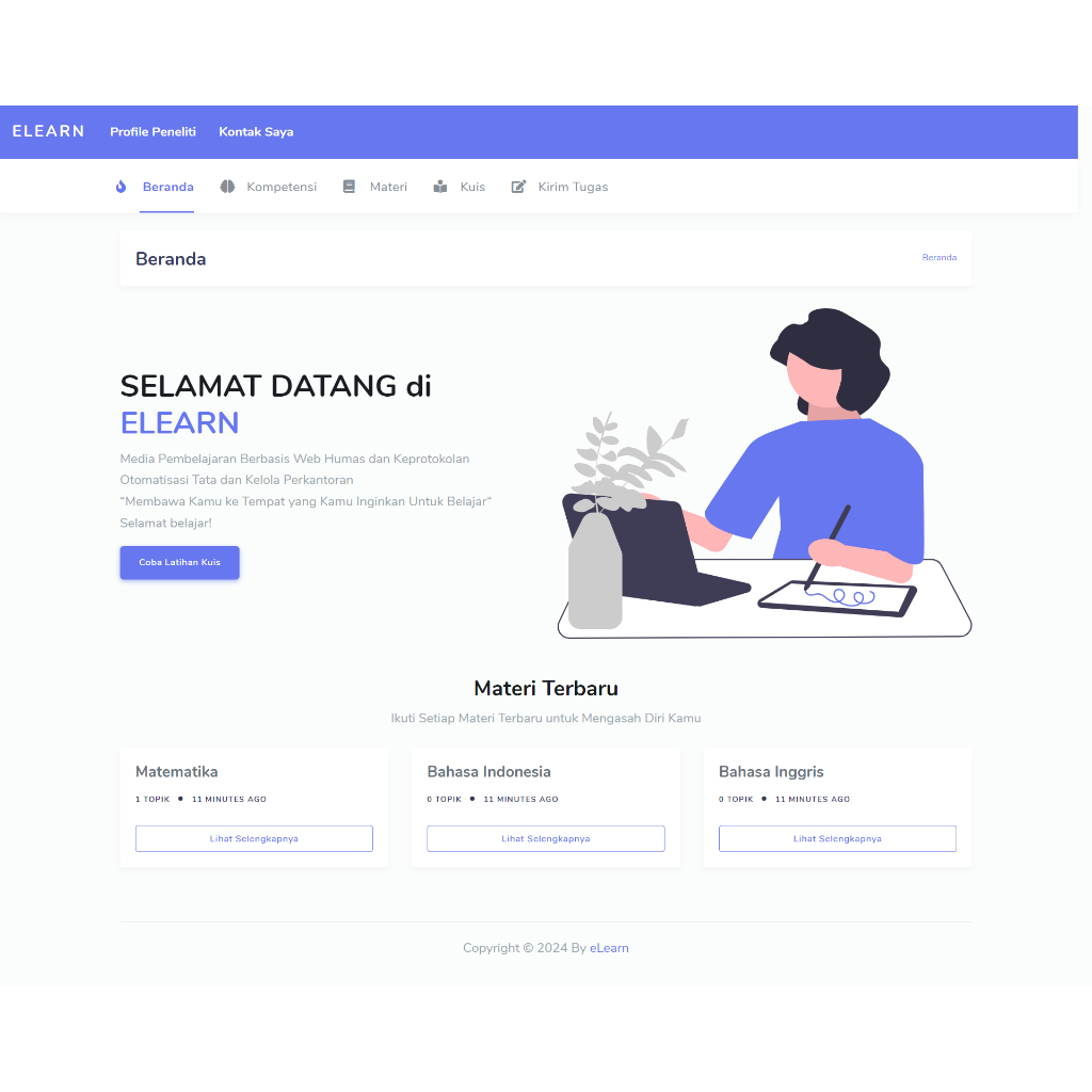 Aplikasi E-Learning dan Pengumpulan Tugas Siswa Berbasis Web