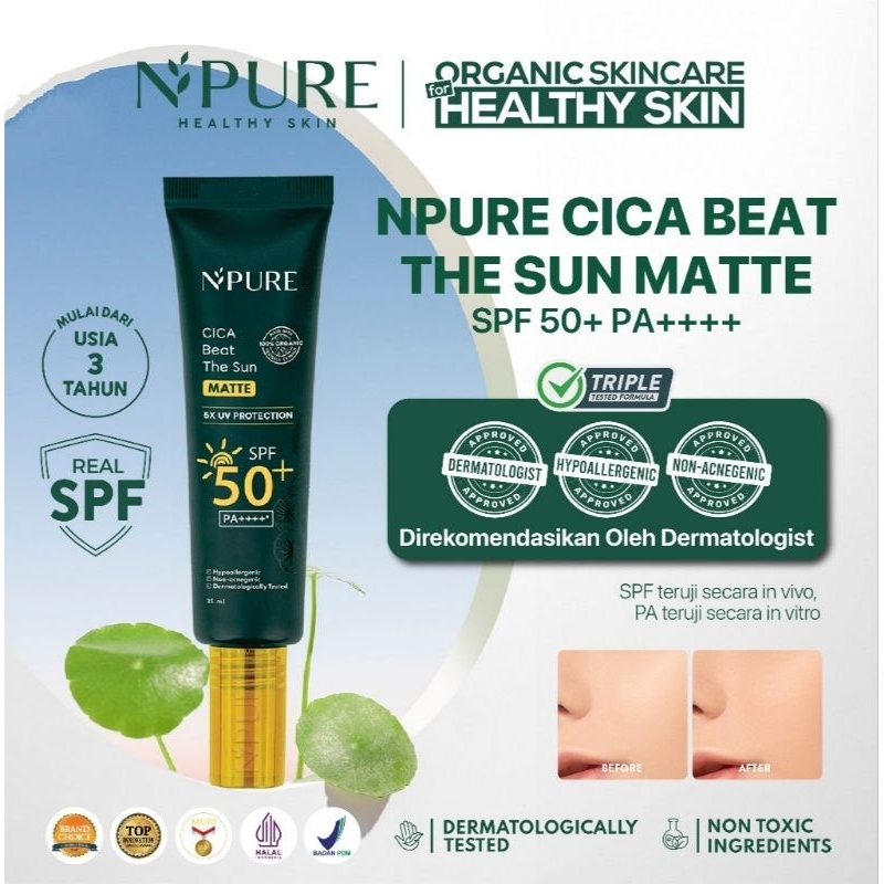 Npure Sunscreen Cica Beat The Sun Matte SPF50+ PA++ 35ml