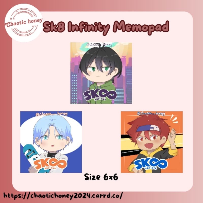 

Sk8 Infinity Memopad Fan merch by @chaotic_honey