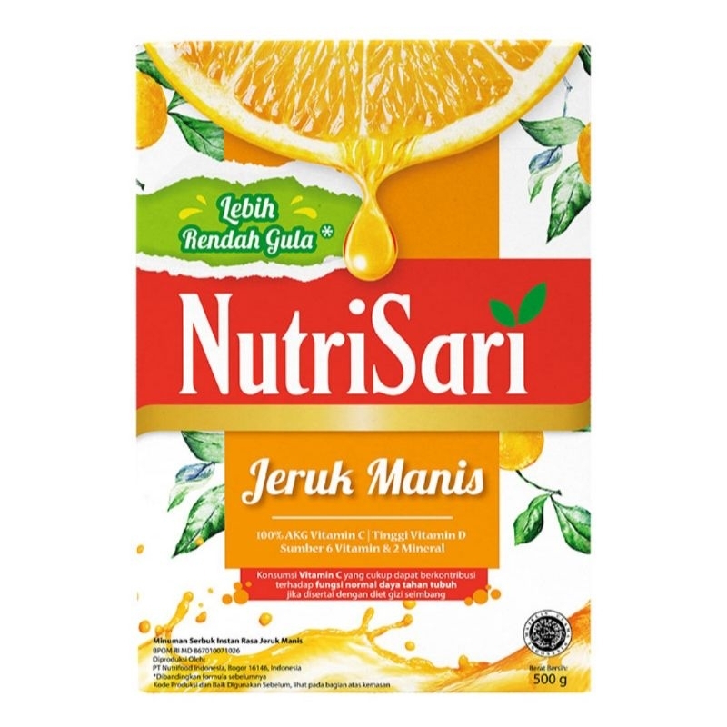 

NutriSari Minuman Serbuk Instan Jeruk Manis 500 g (exp, 10 2025)