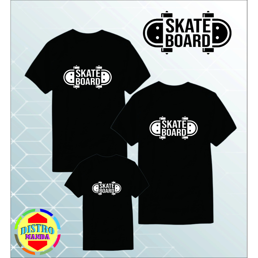 kaos couple keluarga motif skate board | baju couple keluarga motif skate board