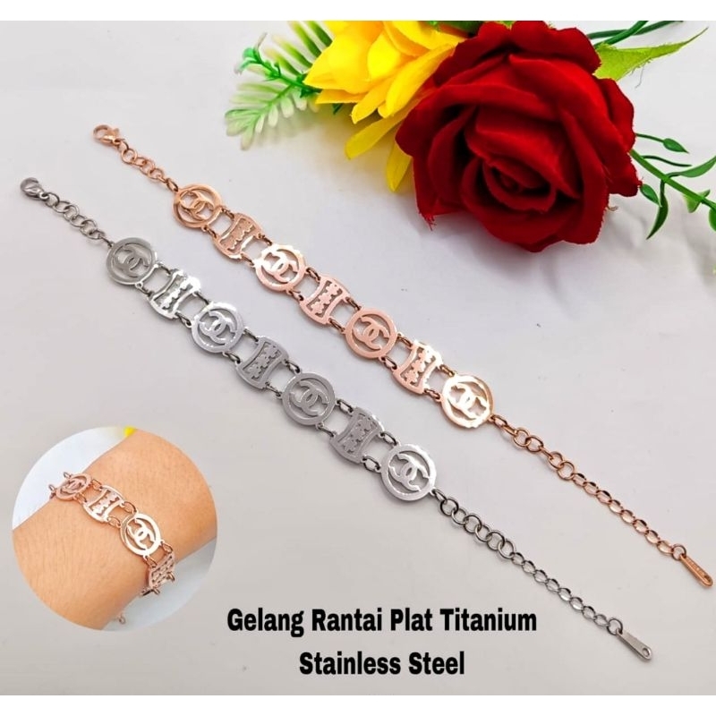 Gelang Rantai Model cc Asli Titanium