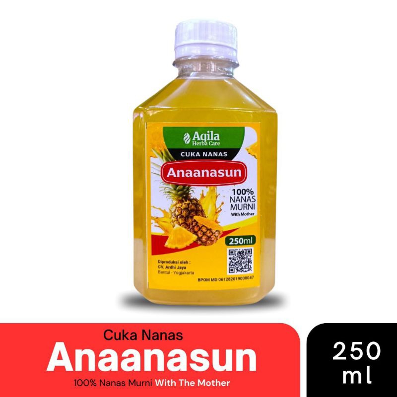 

Cuka Nanas Anaanasun 250ml - Cuka Nanas With Mother - pusatherbal_02
