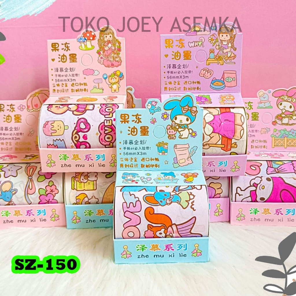 

WASHI TAPE Roll Karakter Cewe sanrio melody pink biru SZ-150 Set Daily Manual Cute Pattern Decorative Tape Sticker CRAFT JURNALING