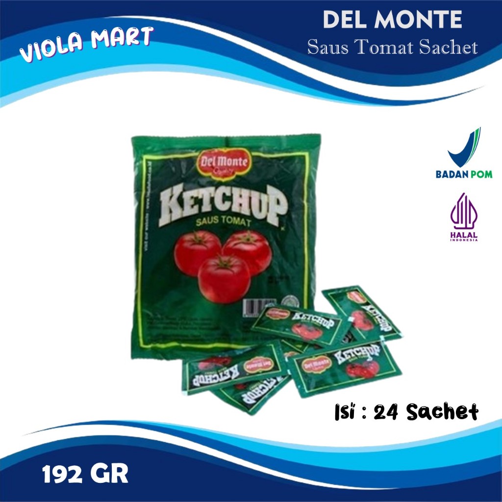 

Saus Tomat Del Monte (Kemasan Sachet) 192gr / Saos Tomat Sachet 24x9gr