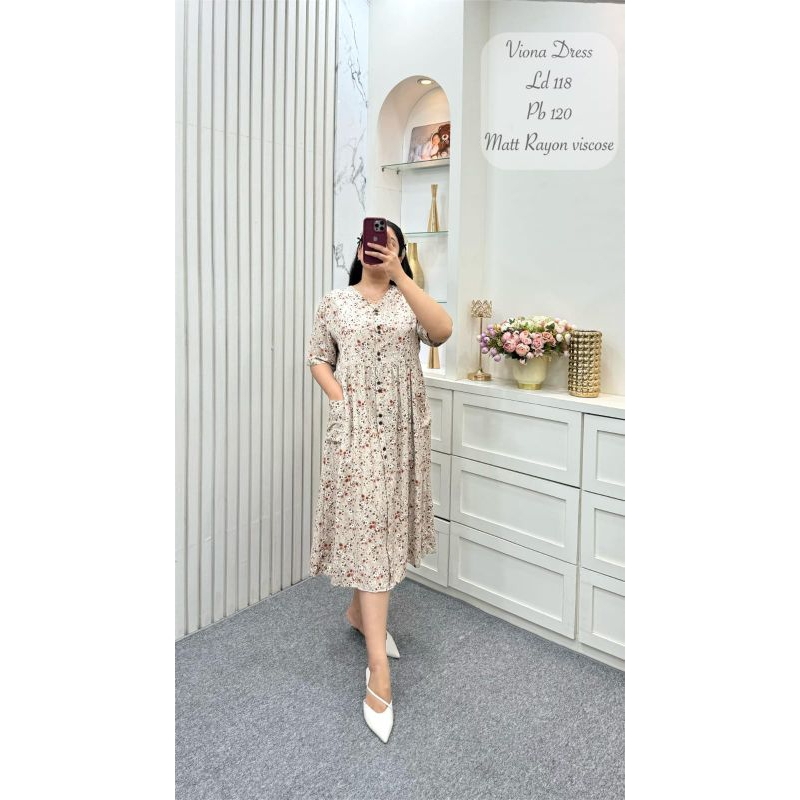 daster wanita busui kancing viona dress