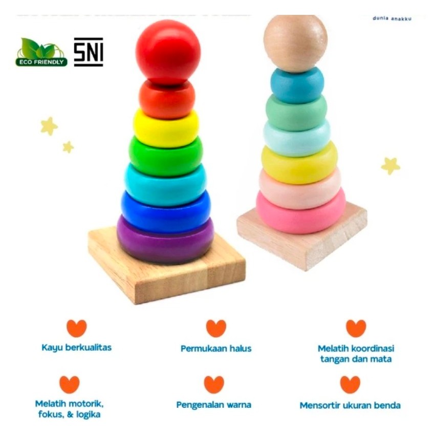 *(BUBBLEWRAP) SNI MAINAN MENARA RING DONAT BALOK SUSUN