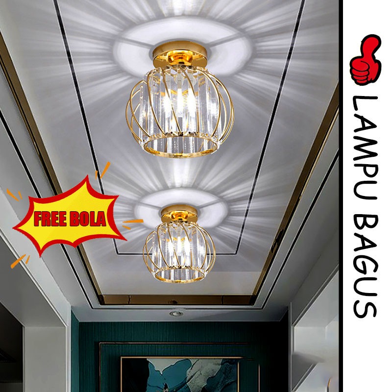 lampu led plafon hias ruang tamu minimalis lampu gantung kristal tangga teras modern