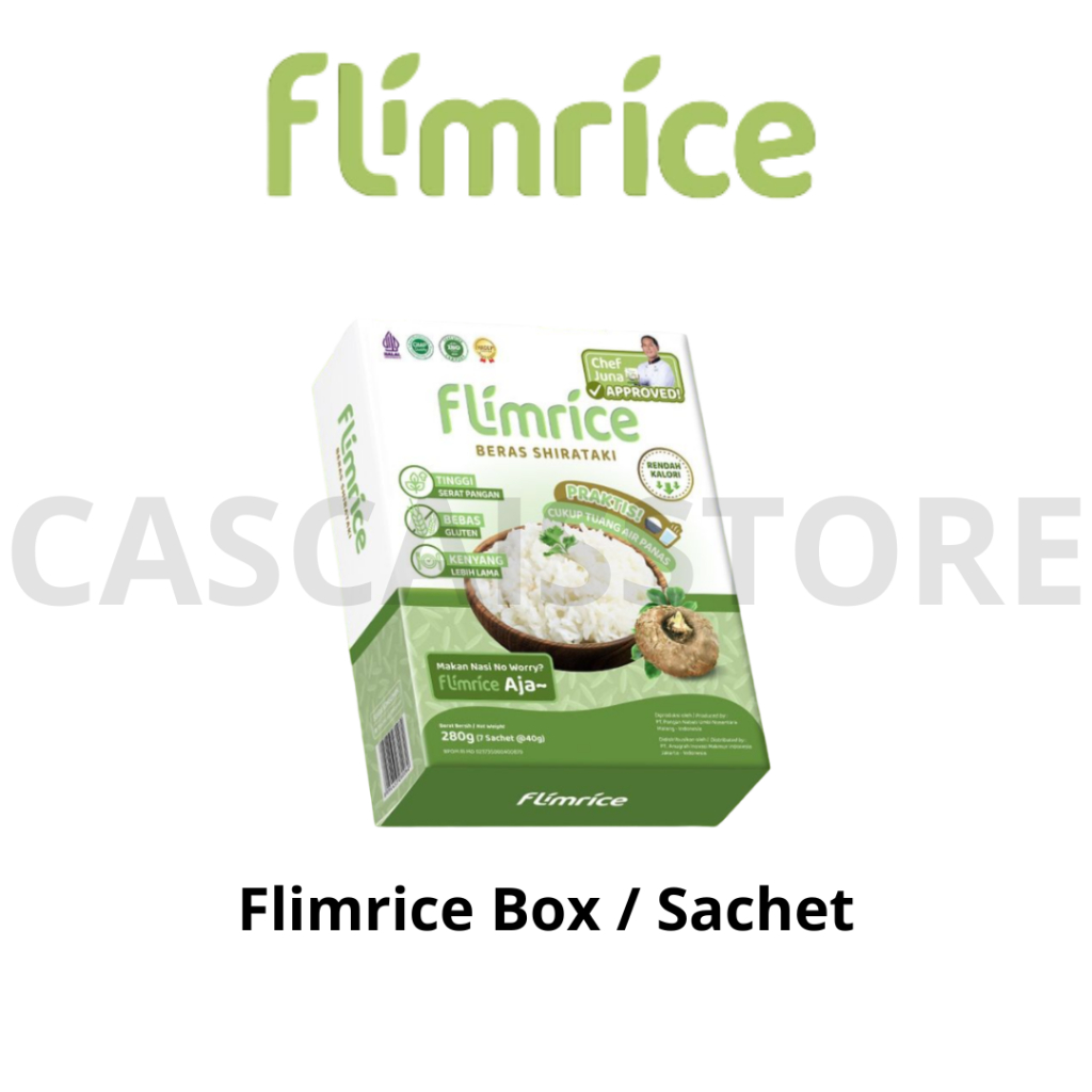 

Flimrice by Flimty Nasi Shirataki Nasi Diet Serat Tinggi Rendah Kalori 1 Box 7pcs / 1 Sachet