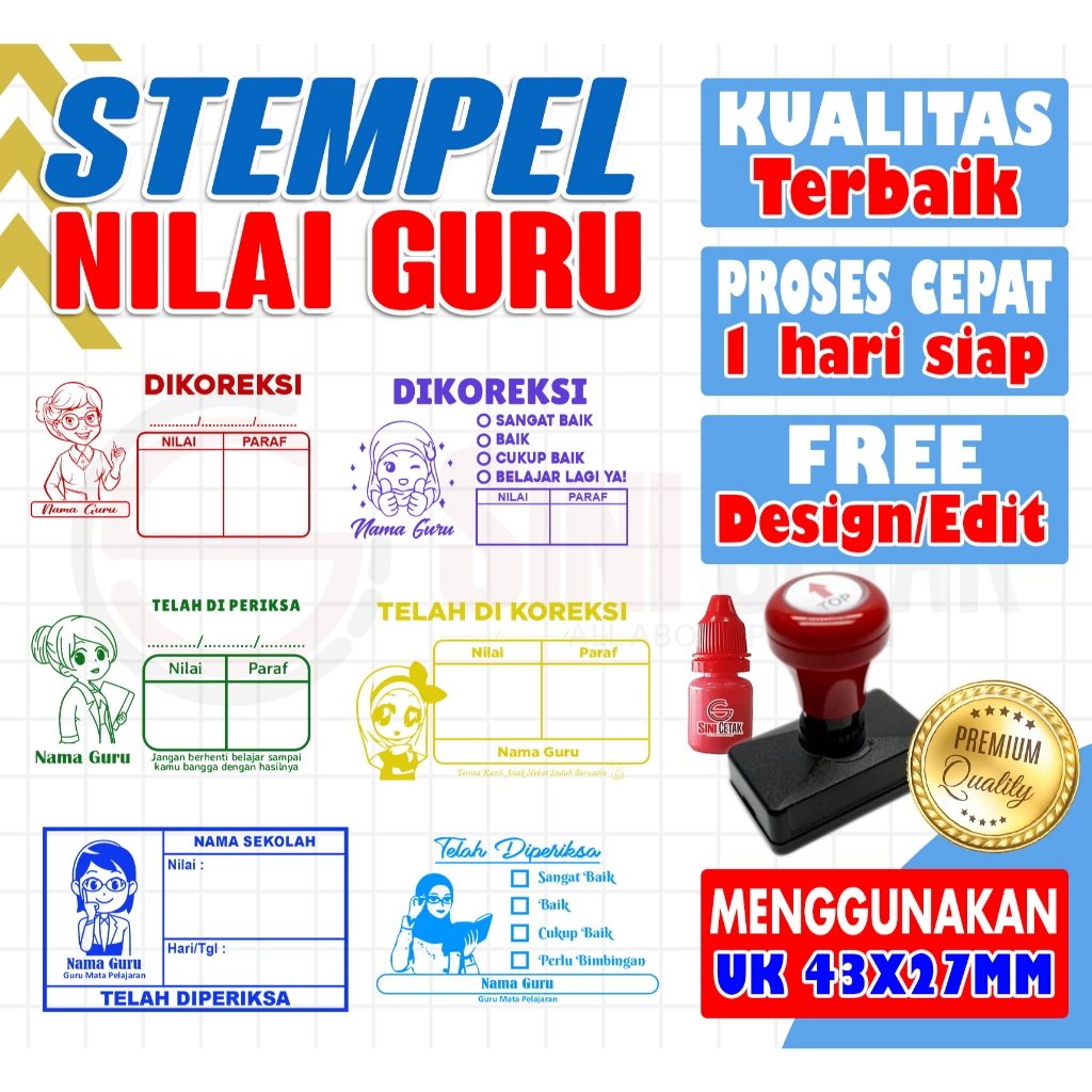 

GURU PEREMPUAN STEMPEL GURU PROMO!! COD TERMURAH!!! NILAI GURU, PENILAIAN, KOREKSI, CHECKED, REWARD