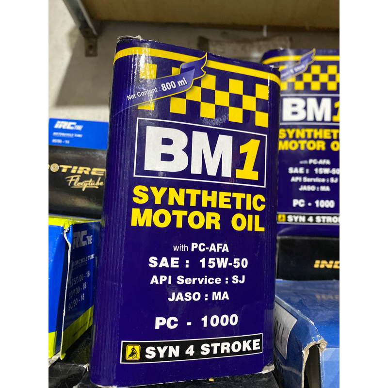 OLI MESIN MOTOR BM1 PC 100 4tak SAE 15W50 800 ML OLI MOTOR BEBEK ORIGINAL BM1