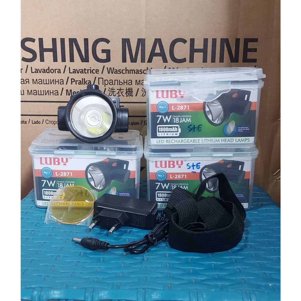 Lampu Kepala / Senter Head Lamp LED Merk Luby Tipe L 2871 Tahan 18 Jam