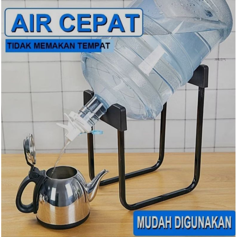 Disc Rak Galon Air Minum Praktis Rak Besi Galon + Kran Air