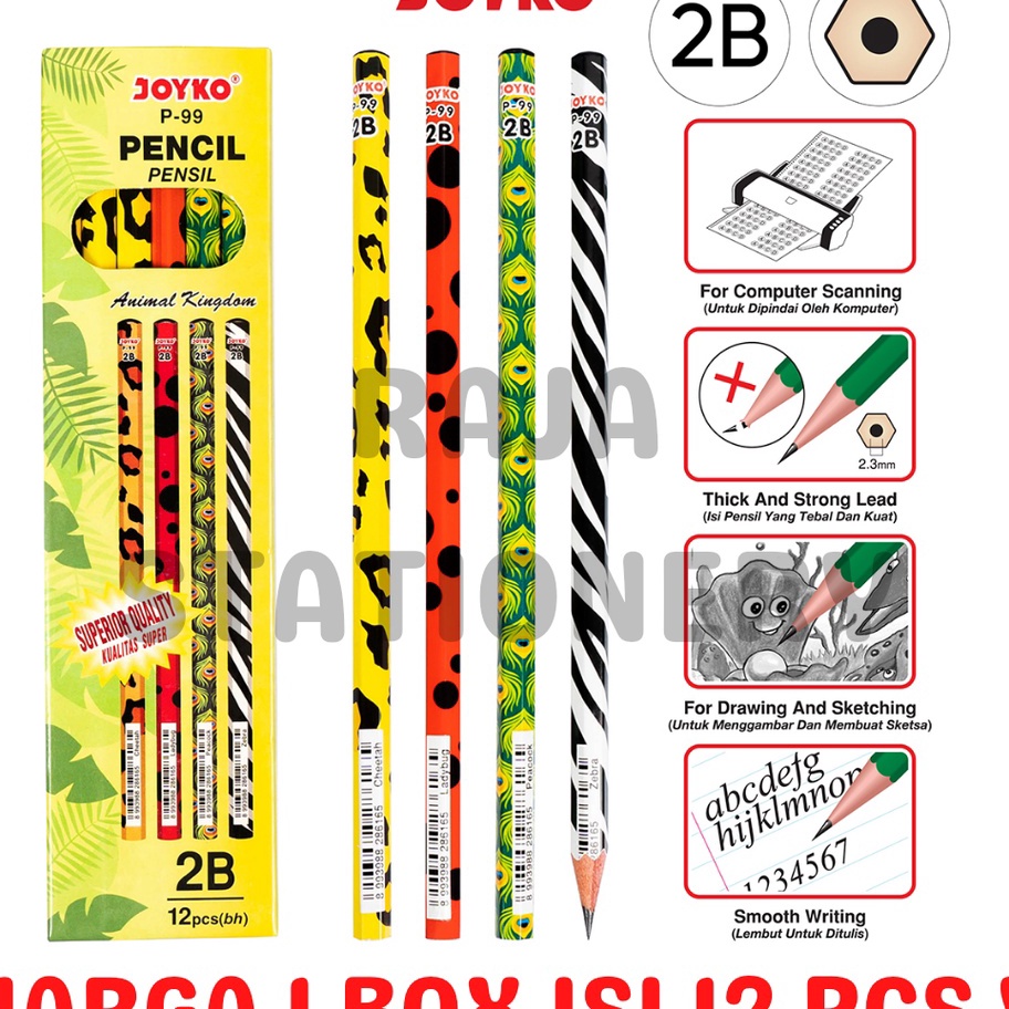 

PROMO SPESIAL PENCIL PENSIL KAYU 2B MOTIF HEWAN BINATANG P99 12PCS