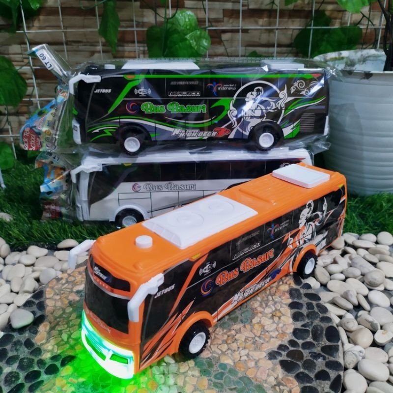 MAINAN ANAK MURAH BUS TELOLET PULLBACK BISA NYALA DAN BUNYI