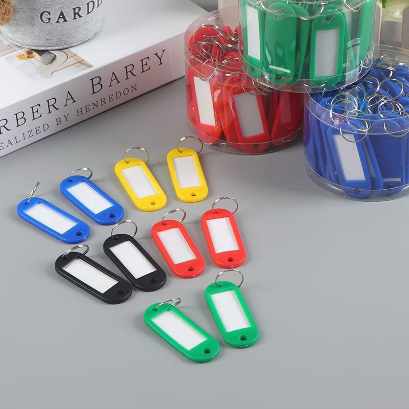 Tag Gantungan Kunci Label Nama Ganci Plastik / Keychain Ring Name Tag Key Ring