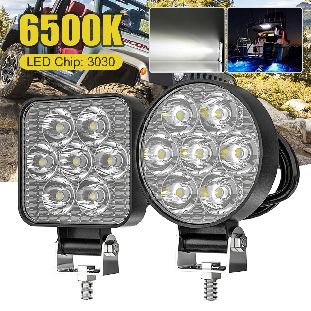 original DXZ Lampu Sorot Tembak Mobil LED Floodlight IP65 Cool White 6500K 21W Jeep ATV UAZ SUV 4WD 