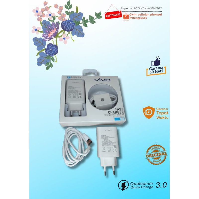 Vivo Casan Micro CHARGER Vivo FASTCHARGING Y1S Charger Vivo MICROUSB Casan Vivo Y01 Charger Original
