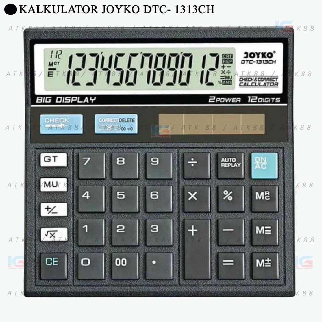 

KALKULATOR 12 DIGIT JOYKO DTC-1313CH MURAH