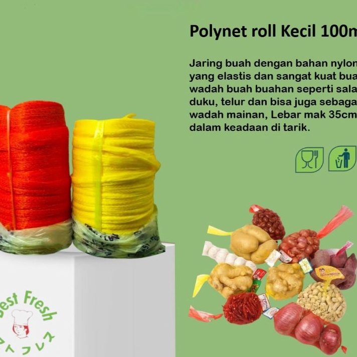 PRODUK TREND polynet  jaring buah roll kecil  1m   Hanger polynet  1 set