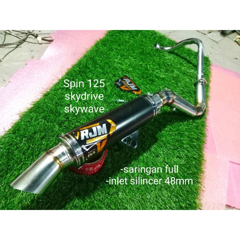 knalpot samlong RJM untuk motor metik spin 125 skydrive skywave hayate saringan bisa req
